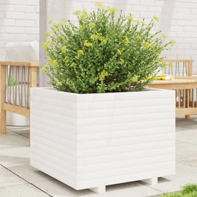 vidaXL Jardinieră de grădină, alb, 60x60x49,5 cm, lemn masiv de pin