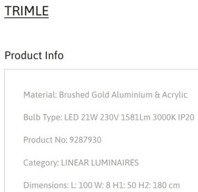 Lustra LED suspendata design minimalist TRIMLE aurie