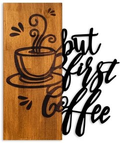 Decorațiune de perete 50x58 cm lemn/metal cafea