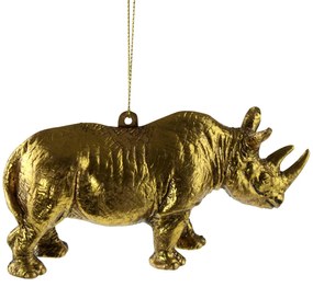 ​Deco pandantiv rinocer auriu 12,5x3,5x6,5 cm