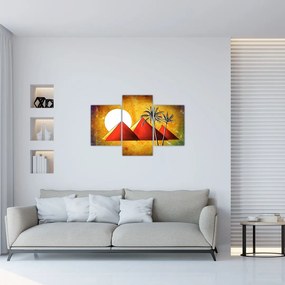 Tablou cu piramidele egiptene pictate (90x60 cm)
