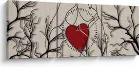Tablou - Pereche îndrăgostită (cu ceas) (90x30 cm)