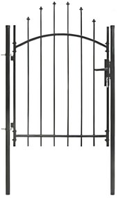 vidaXL Poartă de grădină, negru, 1 x 1,75 m, oțel