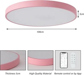 Brilagi-LED Lampă LED dimabilă POOL SMART LED/128W/230V 100 cm Wi-Fi Tuya+telecomandă roz