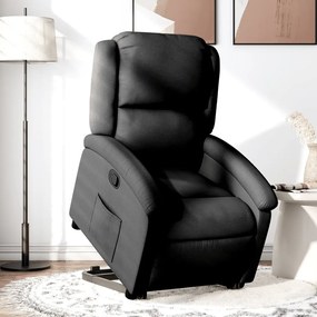 vidaXL Fotoliu rabatabil cu ridicare pe verticală, negru, textil