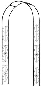 Outsunny Arc pentru Trandafiri și Plante Cățărătoare din Oțel, Arc de Grădină cu Suport pentru Plante, 114x30x230 cm, Negru | Aosom Romania