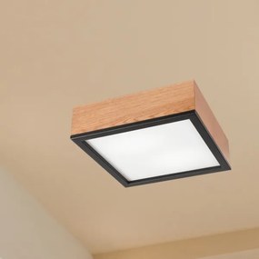 Plafonieră OAK SQUARE 2xE27/15W/230V 31x31 cm stejar/negru