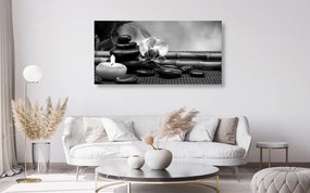 Tablou natura moartă Feng Shui în design alb-negru