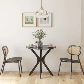 HOMCOM Masa de bucatarie rotunda, Design modern, 78 cm x 78 cm x 75 cm, Negru | Aosom Romania