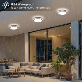 Brilagi BENE - Corp de iluminat exterior LED cu senzor, 24W/230V, Ø 26 cm, maro, IP54