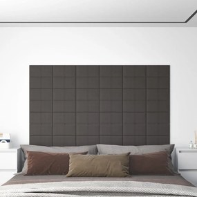 Panouri de perete 12 buc. gri inchis 30x15 cm textil 0,54 m   12, Morke gra, 30 x 15 cm