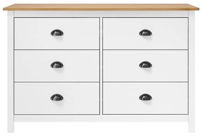 288986 vidaXL Servantă Hill Range, alb, 125 x 40 x 80 cm, lemn masiv de pin