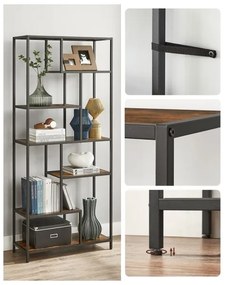 Bibliotecă NAVARO maro/negru