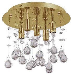 Plafonieră LED de cristal Ideal Lux MOONLIGHT 5xG9/3W/230V d. 26 cm auriu