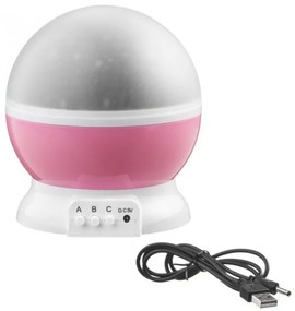 Proiector de noapte LED Star Light - roz