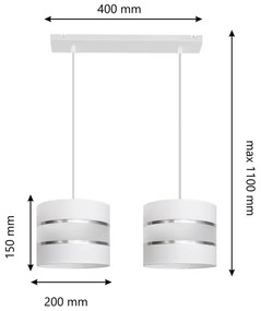 Lustră pe cablu HELEN 2xE27/15W/230V albă