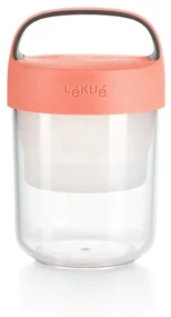 Recipient cu capac portocaliu pentru supă Lékué To Go, 400 ml