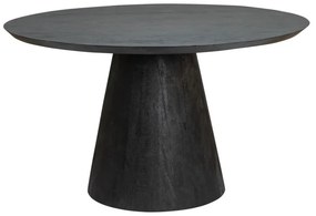 Masa de dining rotunda Premana din lemn de mango neagra 130 cm