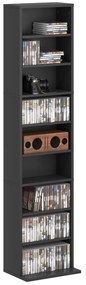 HOMCOM Raft Port CD cu 6 Rafturi Reglabile pentru 260 CD-uri/120 DVD-uri Negru | Aosom Romania
