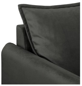 Fotoliu gri închis cu tapițerie din catifea Juli – Ropez