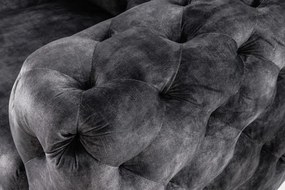 Fotoliu design Chesterfield, Catifea, Gri, MODERN BAROCK