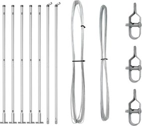 vidaXL Stâlp de gard. 7 pcs Argintiu Oțel