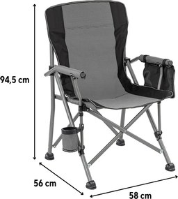 Leziter Fotoliu confort cu suport pentru pahare gri