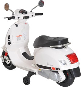 HOMCOM Motocicletă Electrică pentru Copii, 6V cu Muzică, Lumini și Sunete, 102x50,5x75,5 cm, Alb | Aosom Romania