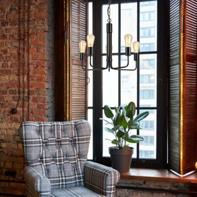 Lustră pe lanț TIFFANY 5xE27/60W/230V neagră