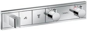 Baterie cu termostatat Hansgrohe, RainSelect, cu 2 functii, cu suport pentru para de dus, crom