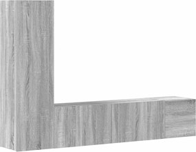 vidaXL Set dulap TV, 3 piese, gri sonoma, lemn prelucrat