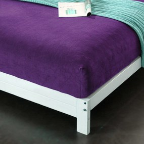 Cearsaf Cocolino microplus cu elastic SOFT 90x200 cm mov inchis