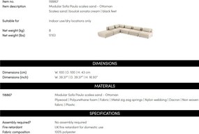 Modul pentru canapeaua design LUX Paulo-Ottoman