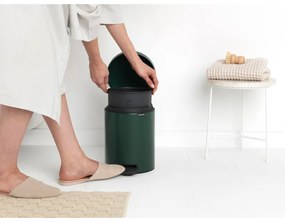 Cos de gunoi cu pedala Brabantia NewIcon 1003199, 5 L, Inchidere lina, Baza antiderapanta, Verde inchis