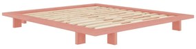 Pat matrimonial roz deschis din lemn masiv de pin cu somieră 140x200 cm Japan – Karup Design