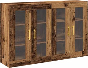 vidaXL Dulapuri de perete 2 pcs Lemn Vechi 69,5 x 34 x 90 cm