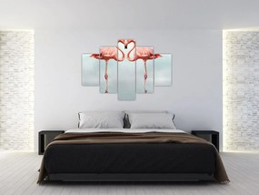 Tablou cu doi flamingo (150x105 cm)