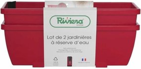 Ghiveci Riss RIV1687434768649 Roșu Plastic Dreptunghiular (2 Unități)