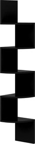 vidaXL Raft de perete de colț negru lucios, 19x19x123cm lemn prelucrat