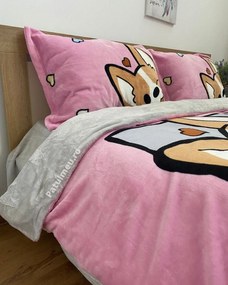 Set lenjerie pufoasa cocolino cu 2 fete, 4 piese, cartoon trip, LCJ4-06