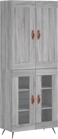 vidaXL Dulap înalt, gri sonoma, 69,5x34x180 cm, lemn compozit