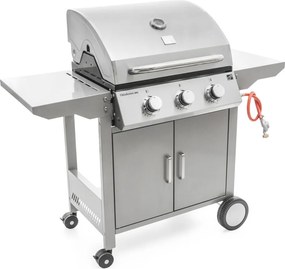 Grătar pe gaz OKLAHOMA BBQ, 3 arzătoare, cu regulator de presiune, argintiu Penta CZ