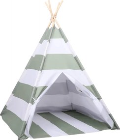 vidaXL Cort pentru copii Dungi Gri și alb 120 x 120 x 150 cm