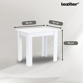 Set de masă Leon 4+1 alb-bej