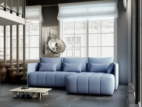 Colțar extensibil dumonde cu ladă de depozitare si sezut confortabil din spuma high-density, Malta Enjoy Blue II 235x185 cm