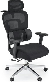 Scaun birou BOOSTER, negru/crom, material textil/plastic/metal, 67x70x