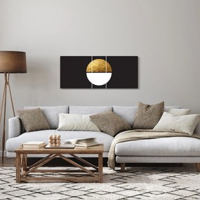 Tablou - Abstracție de aur și negru N⁰1 (120x50 cm)