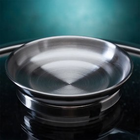 Roaster Oliver Voltz OV54323C28A, 28 cm, 6.5 L, Capac din sticla, Finisaj marmura, Inductie, Negru