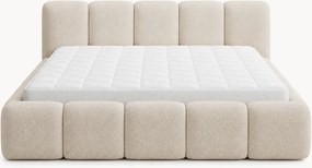 Pat tapițat Tesia 160x200 cu ladă de depozitare - bouclé bej Quelle 03