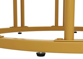 Masă rotundă pentru 4 persoane, Alb+Auriu | Aosom Romania